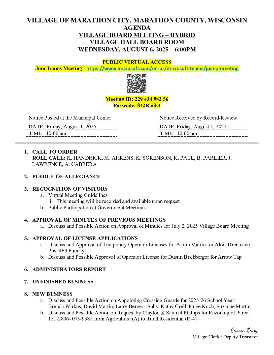Village Packet 08.04.2025