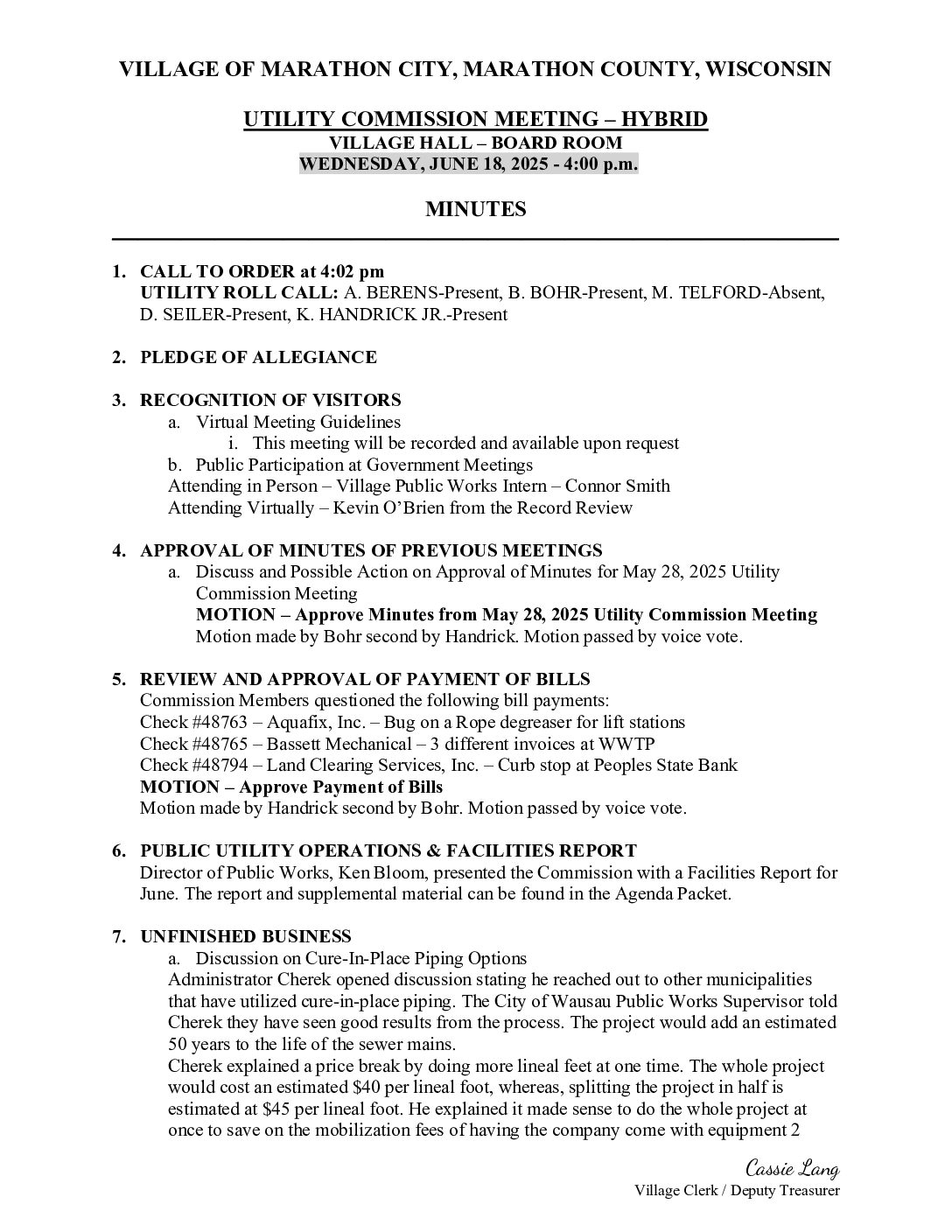 Utility Minutes 06.18.2025