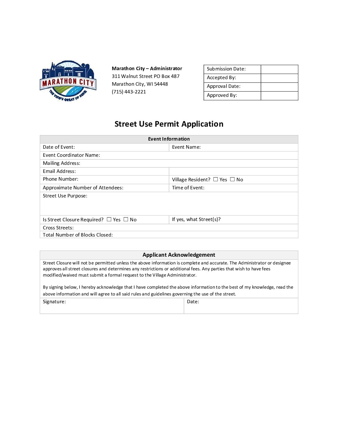 Street Use Permit