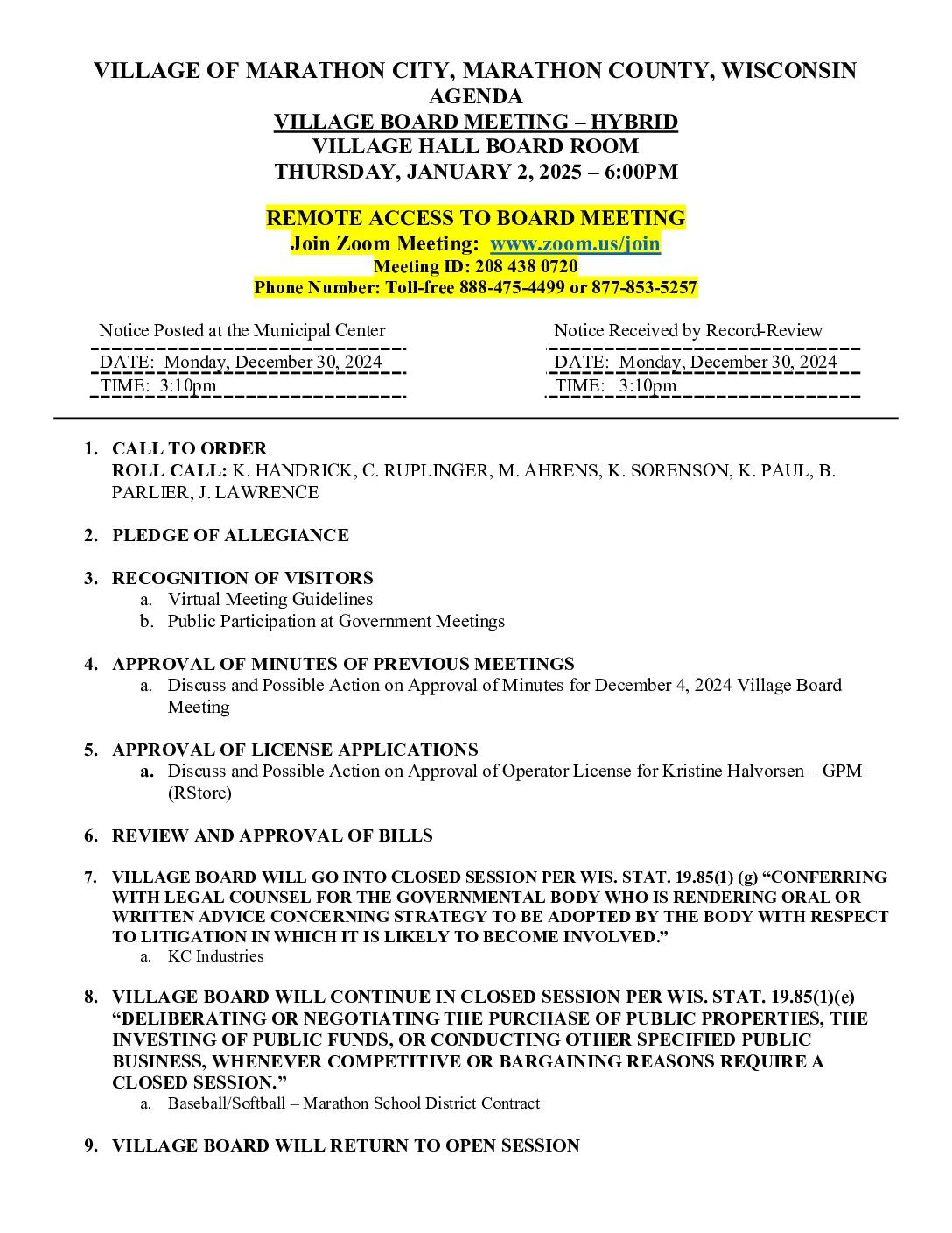 Village Packet 01.02.2025