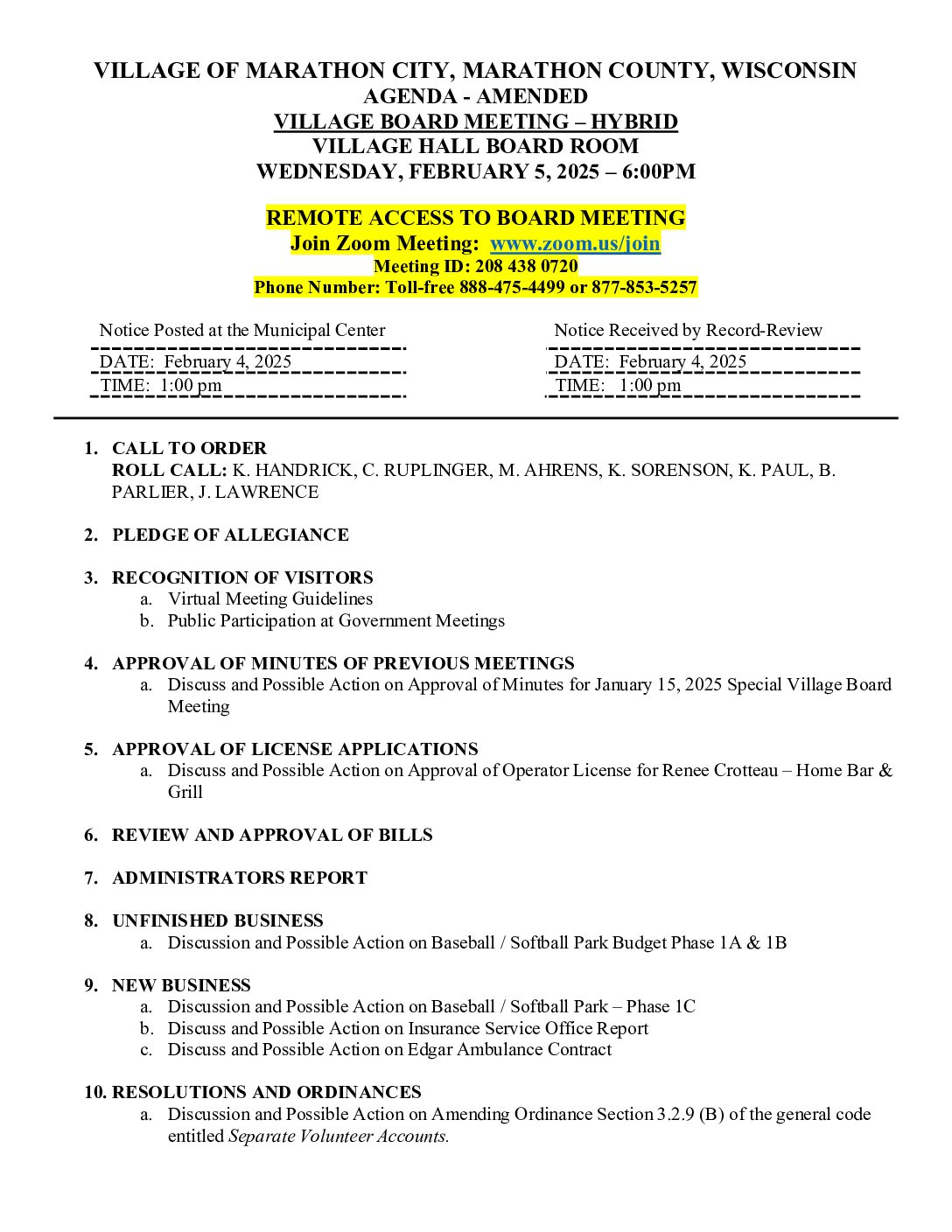 Village Packet 02.05.2025