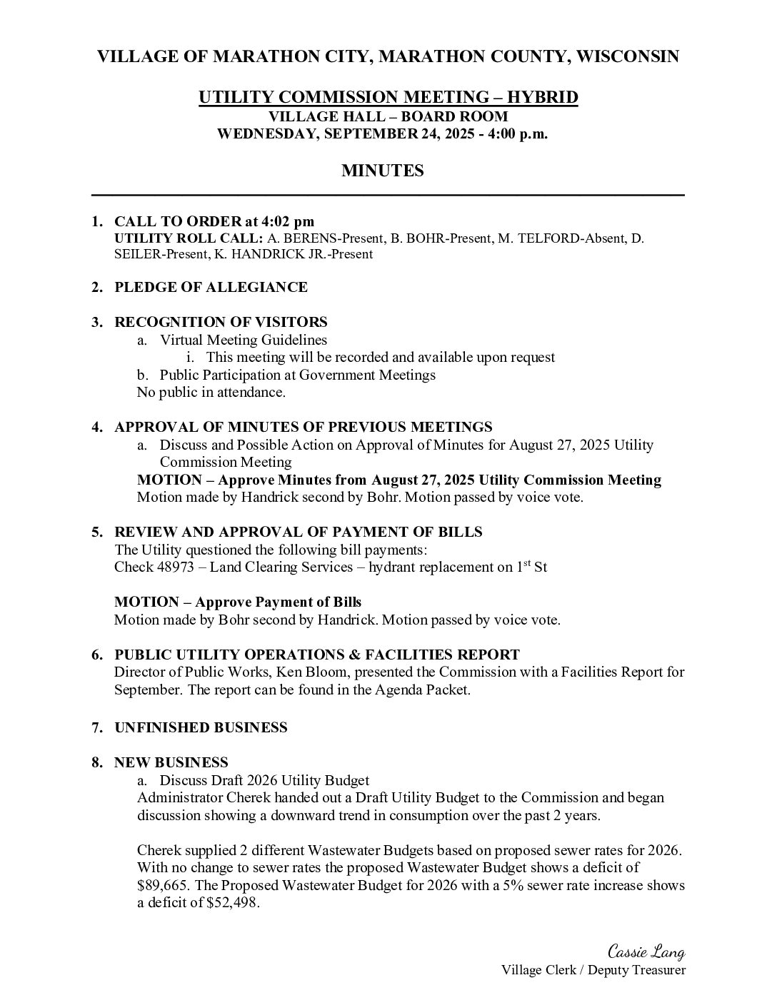 Utility Minutes 09.24.2025