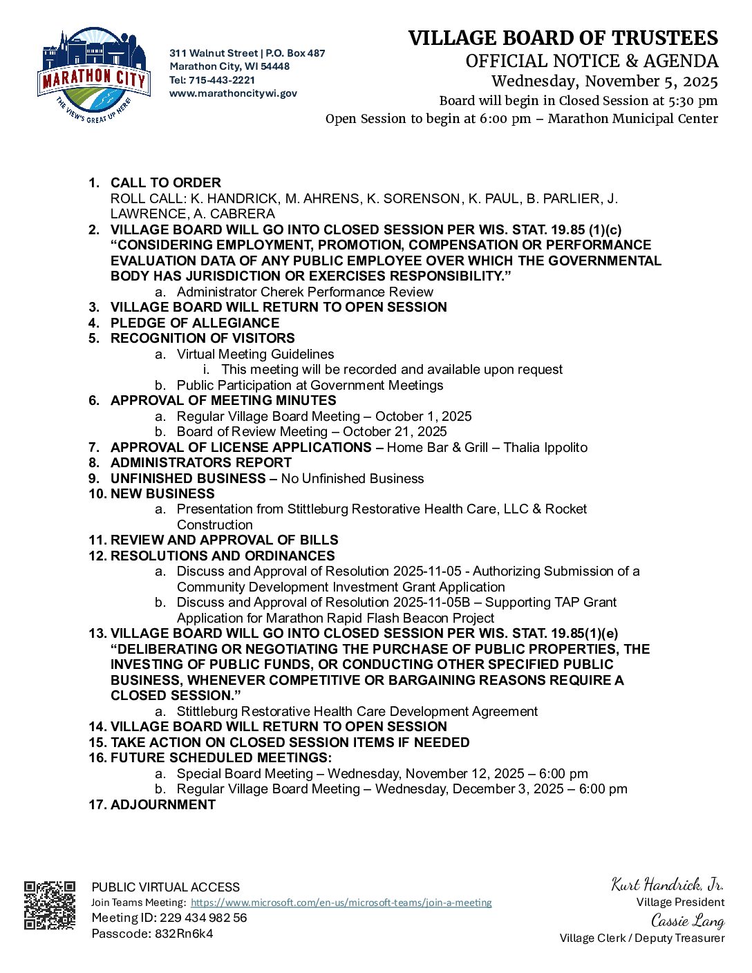 Village Packet 11.05.2025