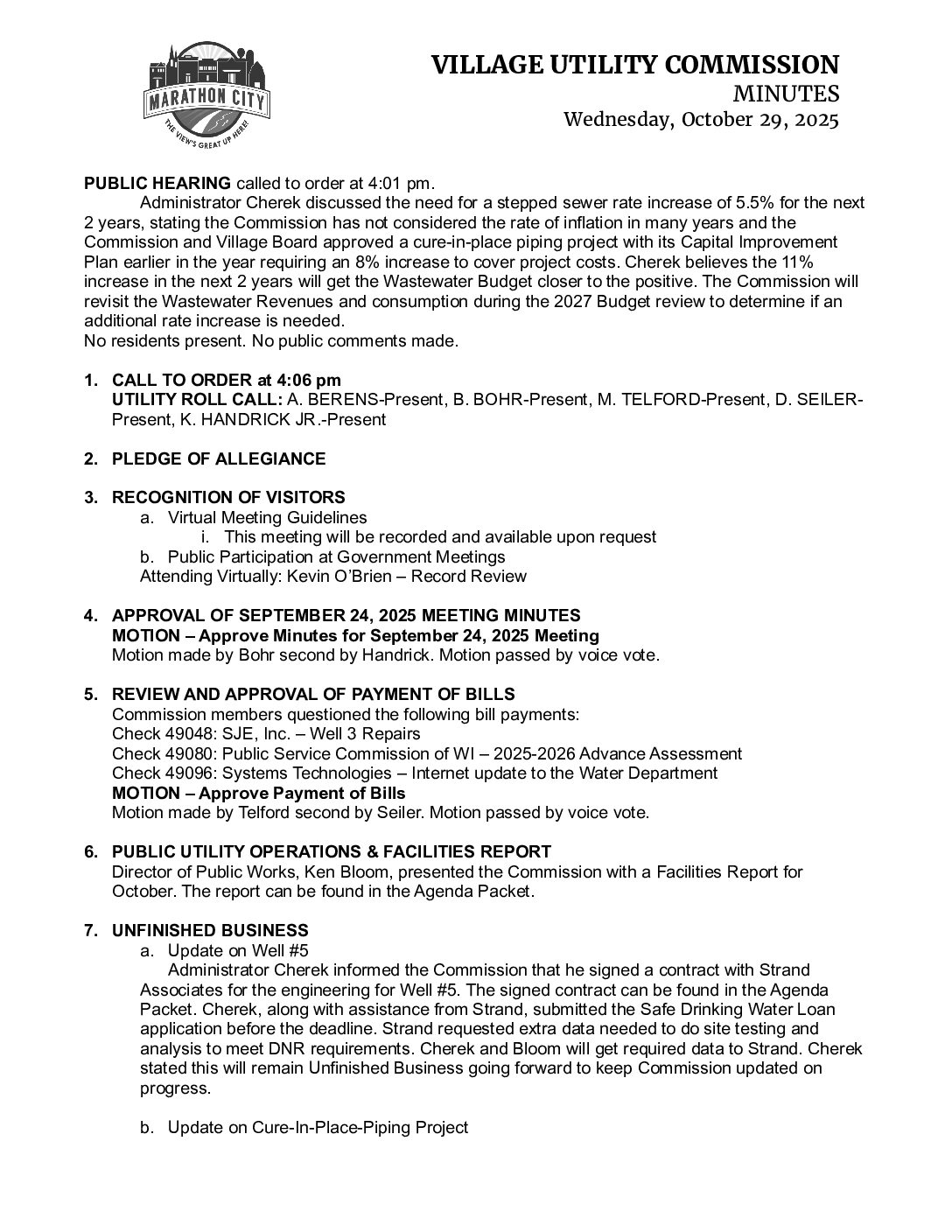 Utility Minutes 10.29.2025