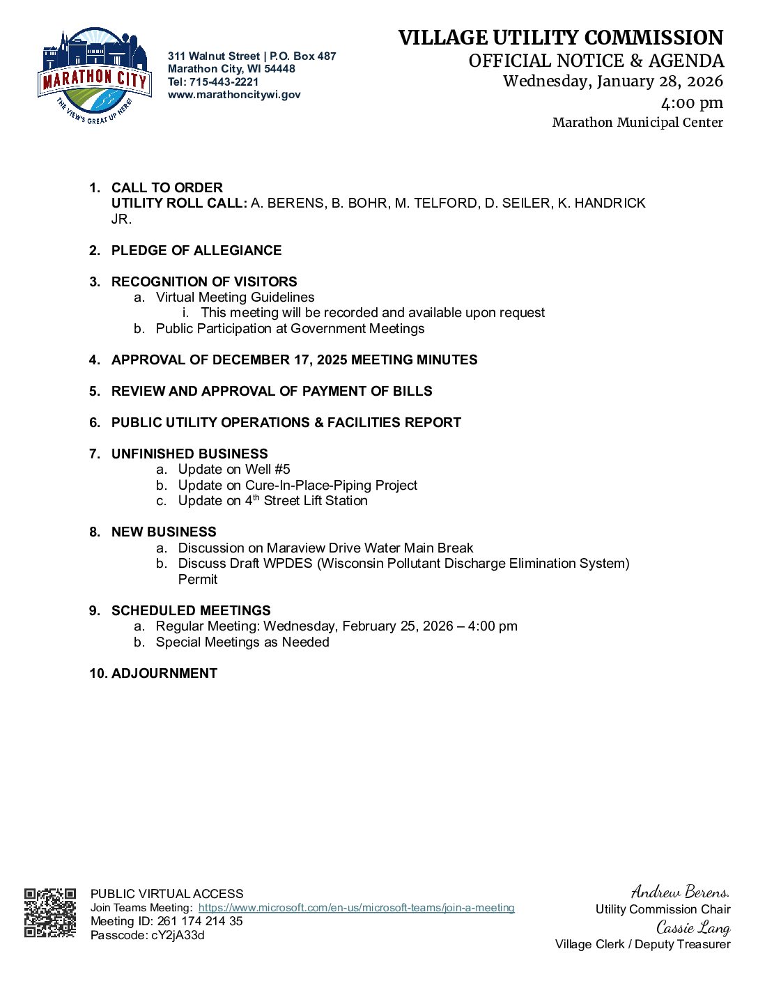 Utility Packet 01.28.2026