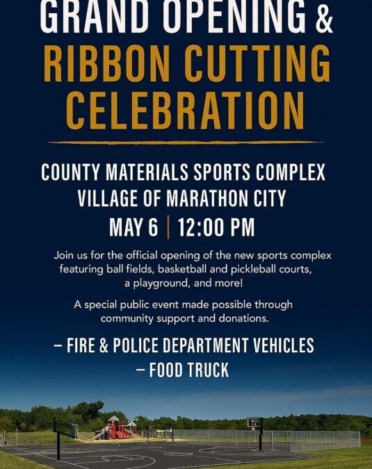RIBBON CUTTING AND GRAND OPENING OF VILLAGE PARK: COUNTY MATERIALS SPORTS COMPLEX