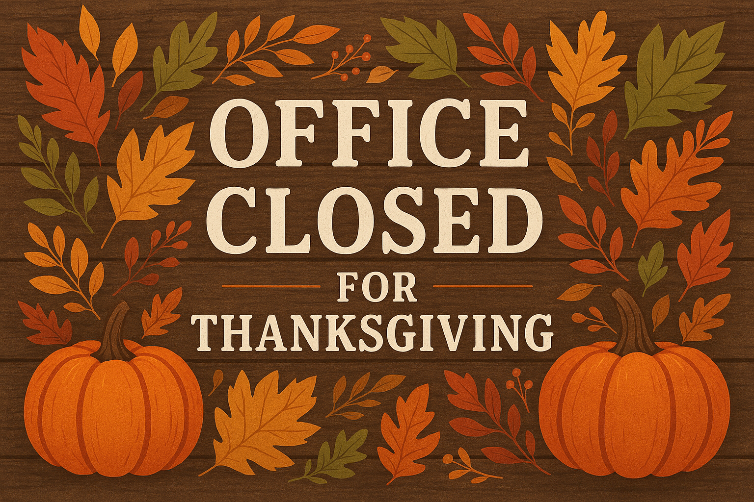Office Closed for Thanksgiving Image