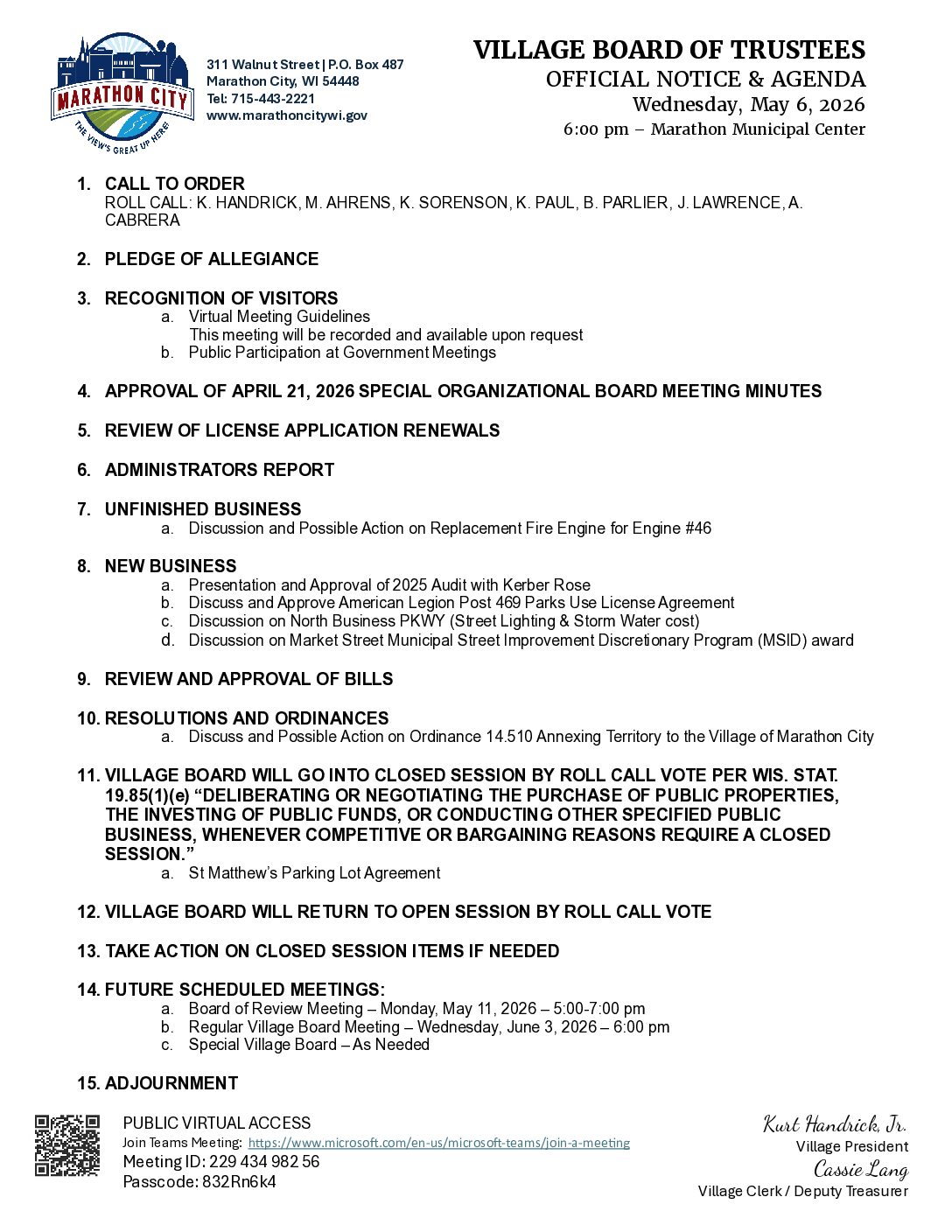 Village Packet 05.06.2026