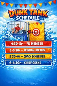 NNO Dunk Tank Schedule