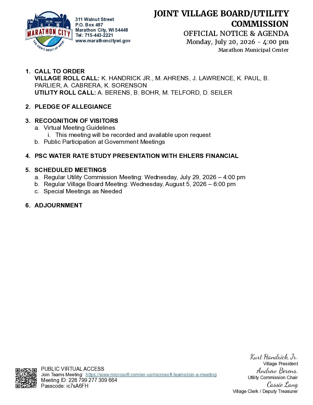 Joint Village-Utility Packet 07.20.2026