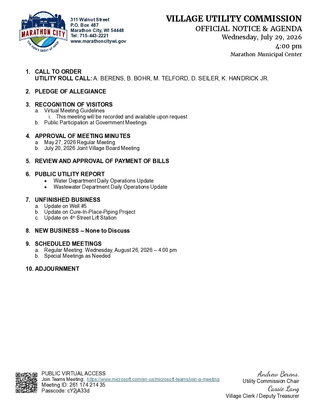 Utility Packet 07.29.2026