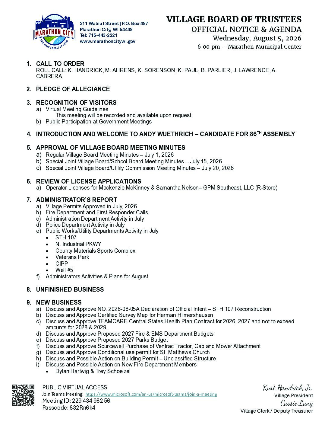 Village Packet 08.05.2026