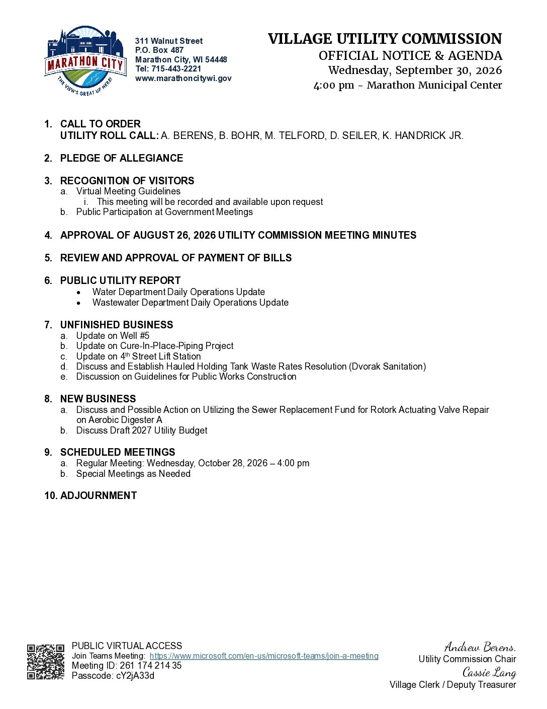 Utility Packet 09.30.2026