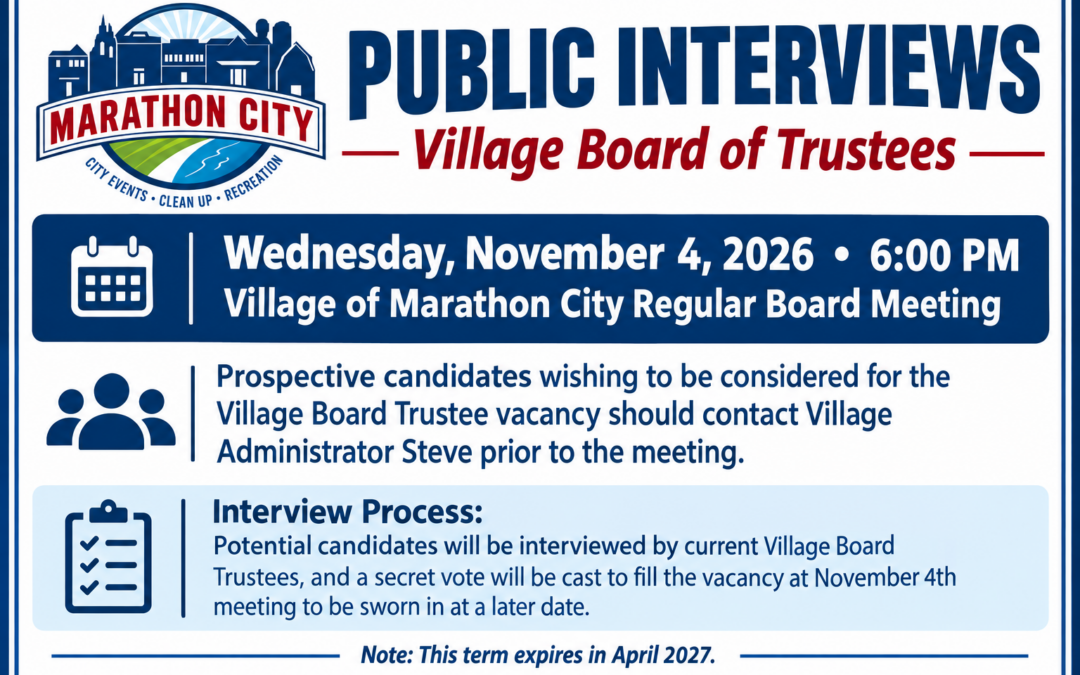 VILLAGE BOARD OF TRUSTEES VACANCY